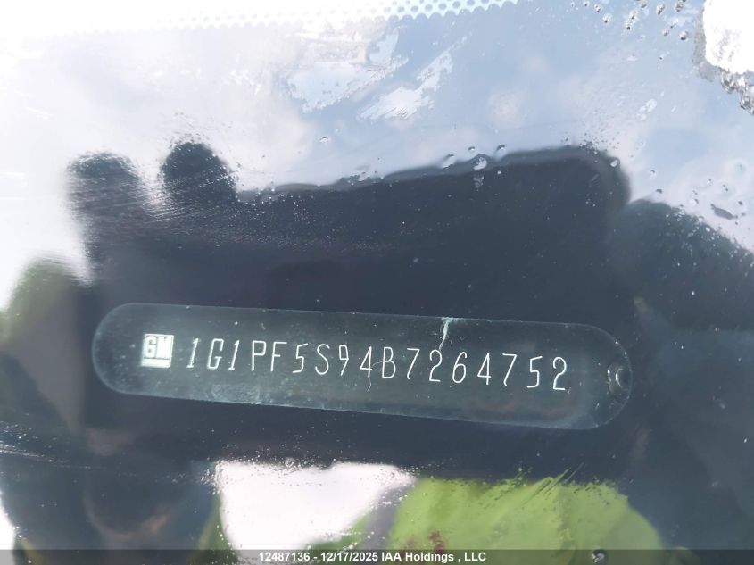 2011 Chevrolet Cruze Lt VIN: 1G1PF5S94B7264752 Lot: 12487136