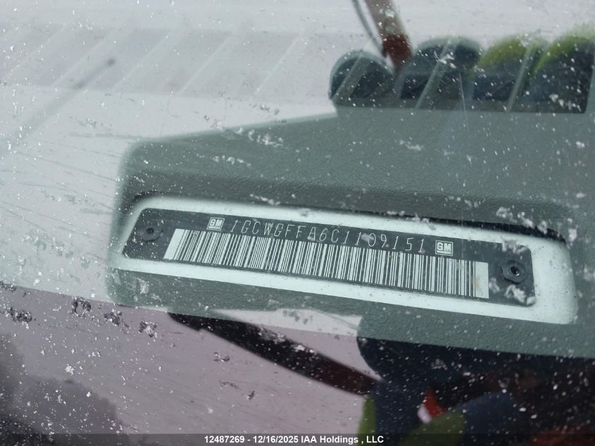 2012 Chevrolet Express G2500 VIN: 1GCWGFFA6C1109151 Lot: 12487269