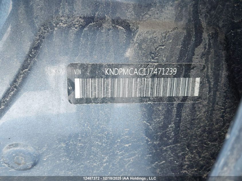 2018 Kia Sportage Lx VIN: KNDPMCAC1J7471239 Lot: 12487372