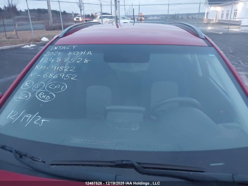 2021 Hyundai Kona Essential Awd VIN: KM8K1CAA7MU686952 Lot: 12487528