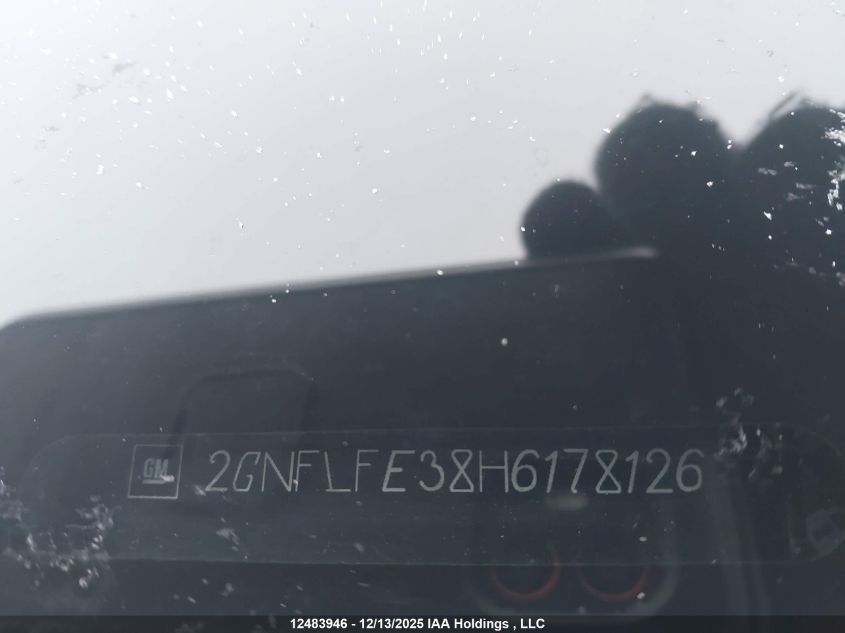 2017 Chevrolet Equinox 1Lt VIN: 2GNFLFE38H6178126 Lot: 12483946X