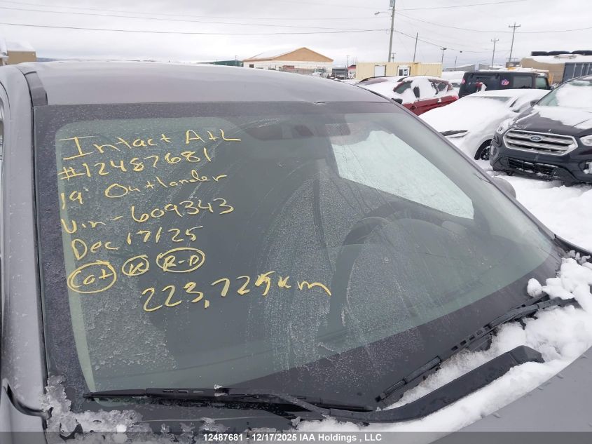 2019 Mitsubishi Outlander Es VIN: JA4AZ2A36KZ609343 Lot: 12487681