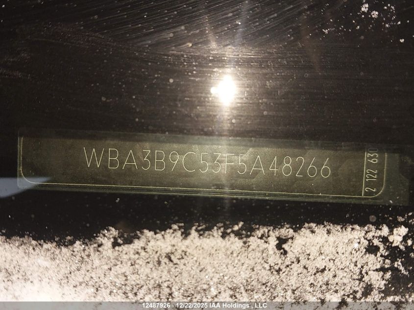 2015 BMW 335 Xi VIN: WBA3B9C53F5A48266 Lot: 12487926