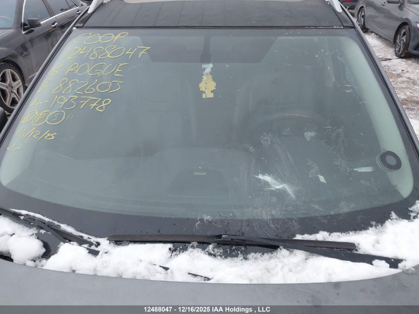 2016 Nissan Rogue S/Sl/Sv VIN: 5N1AT2MV8GC882603 Lot: 12488047