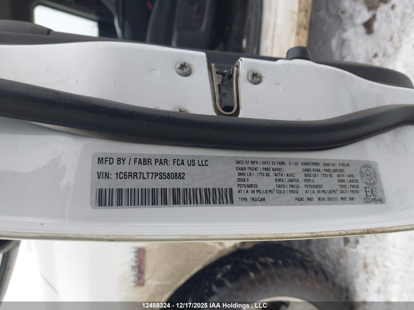 2023 Ram 1500 Classic Slt VIN: 1C6RR7LT7PS580882 Lot: 12488324