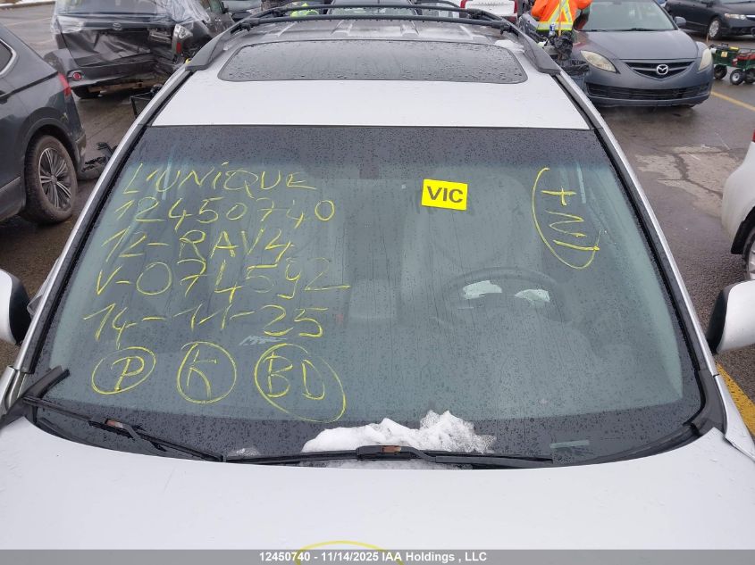 2012 Toyota Rav4 Limited V6 VIN: 2T3DK4DV0CW074592 Lot: 12450740X