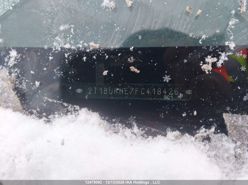 2015 Toyota Corolla Ce VIN: 2T1BURHE7FC418426 Lot: 12478092X