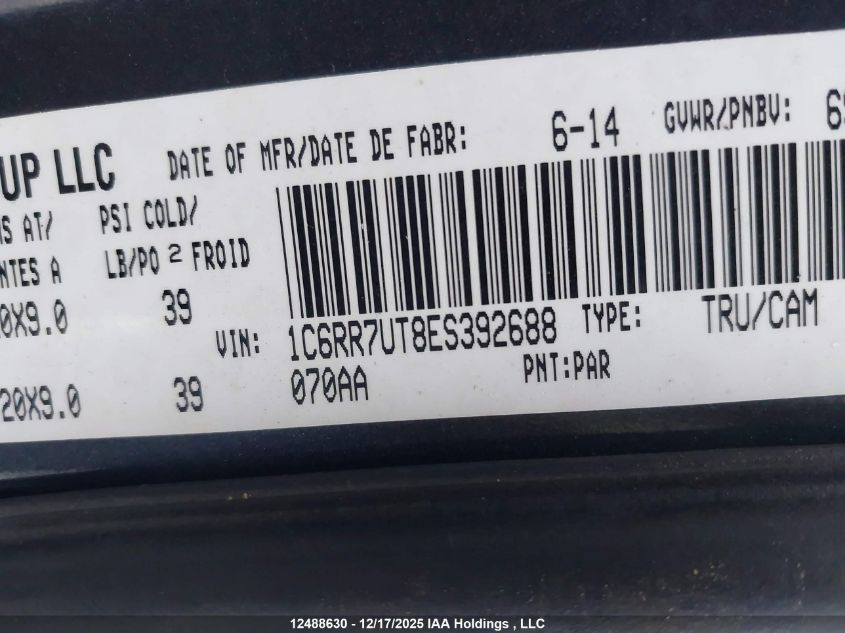 2014 Ram 1500 Sport VIN: 1C6RR7UT8ES392688 Lot: 12488630