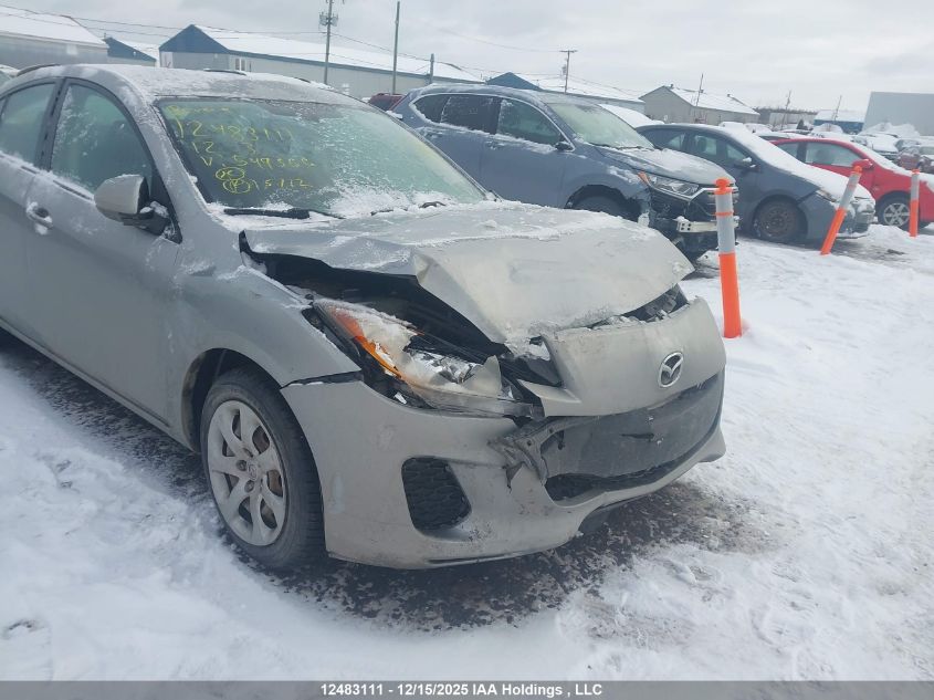 2012 Mazda Mazda3 Gx VIN: JM1BL1UF5C1549566 Lot: 12483111X