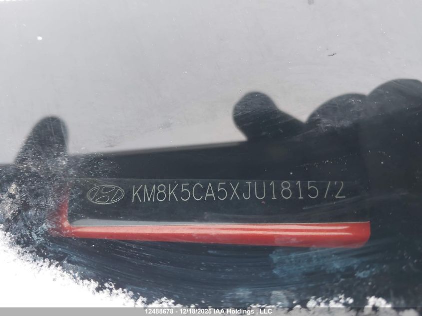 2018 Hyundai Kona Ultimate VIN: KM8K5CA5XJU181572 Lot: 12488678