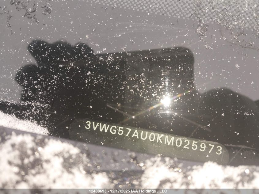 2019 Volkswagen Golf 1.4 Tsi Comfortline/1.4 Tsi Execline/1.4 Tsi Highline VIN: 3VWG57AU0KM025973 Lot: 12488693