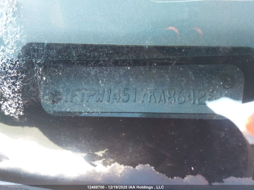 2007 Ford F-150 Fx4/Harley-Davidson/King Ranch/Lariat/Lariat Chrome Package/Xlt VIN: 1FTPW14517KA86426 Lot: 12488700