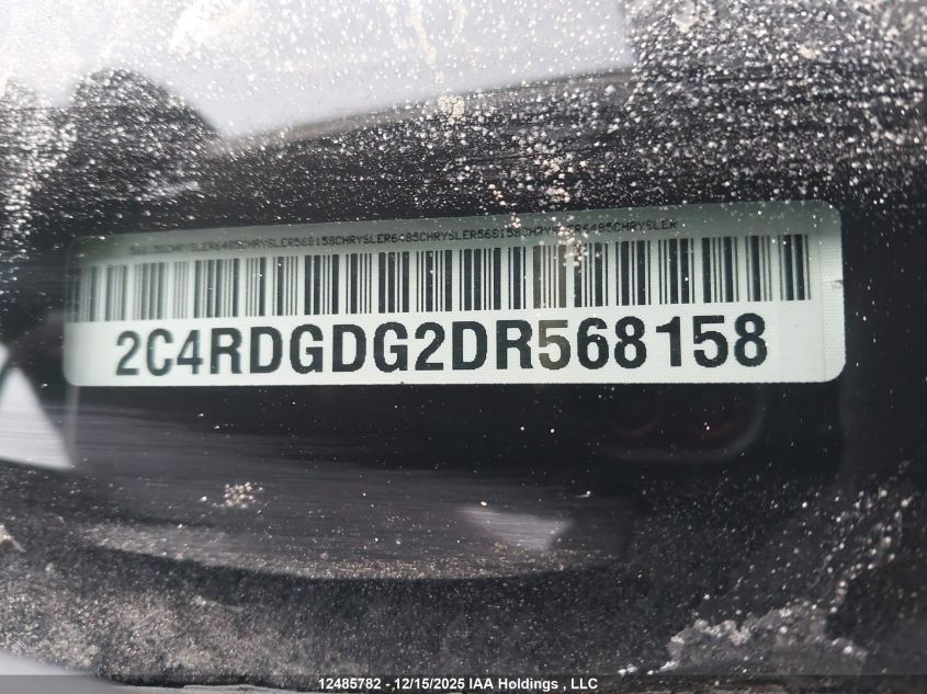 2013 Dodge Grand Caravan Crew VIN: 2C4RDGDG2DR568158 Lot: 12485782X