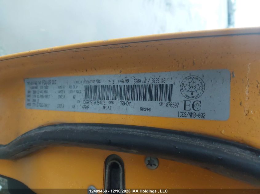 2019 Ram 1500 Classic St VIN: 1C6RR7ST6KS647191 Lot: 12489458