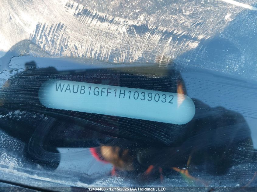 2017 Audi S3 2.0T Progressiv VIN: WAUB1GFF1H1039032 Lot: 12484468X