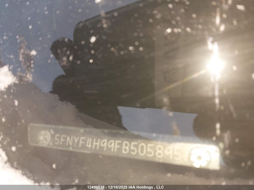 2015 Honda Pilot VIN: 5FNYF4H99FB505895 Lot: 12490538