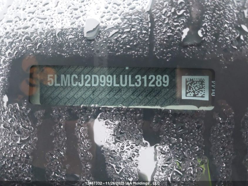 2020 Lincoln Corsair Reserve VIN: 5LMCJ2D99LUL31289 Lot: 12467332X