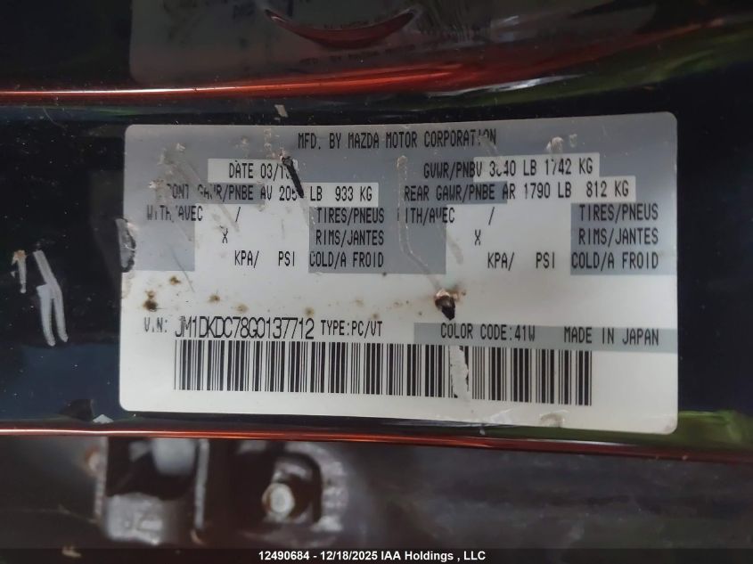 2016 Mazda Cx-3 Touring VIN: JM1DKDC78G0137712 Lot: 12490684