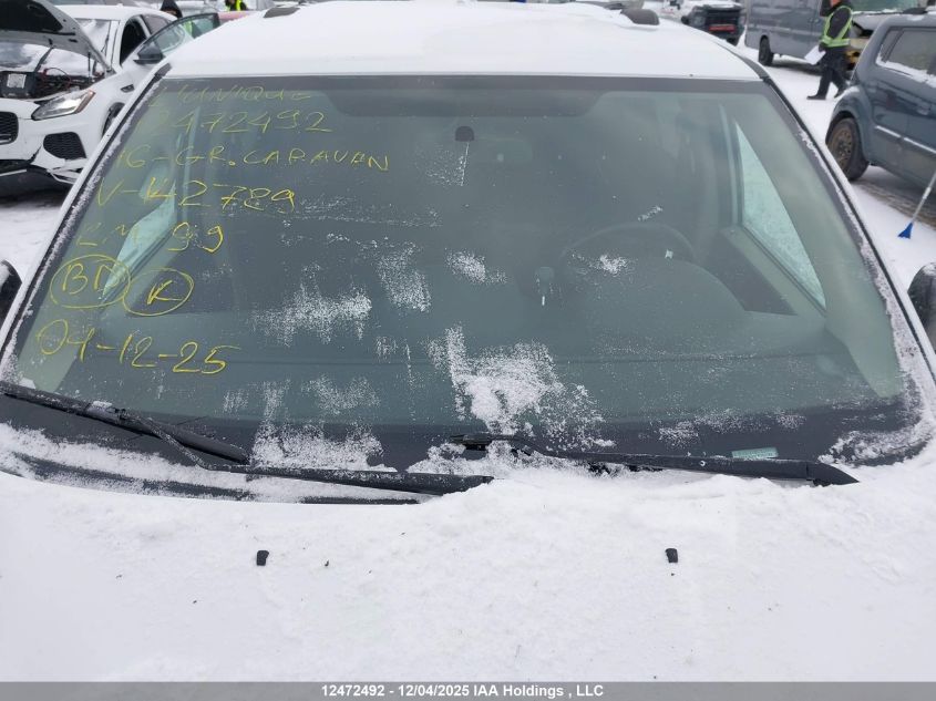 2016 Dodge Grand Caravan Se/Sxt VIN: 2C4RDGBG1GR142789 Lot: 12472492X