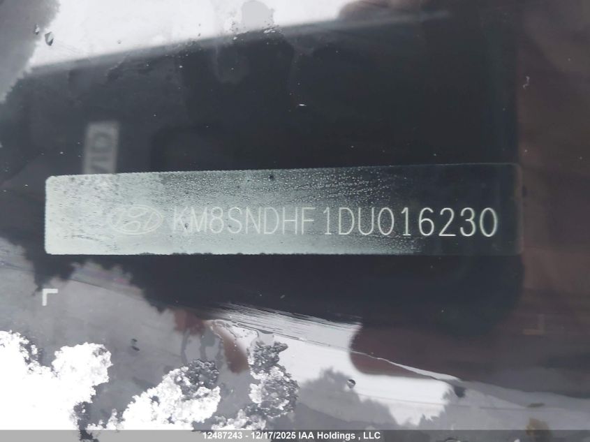 2013 Hyundai Santa Fe Xl Luxury VIN: KM8SNDHF1DU016230 Lot: 12487243X