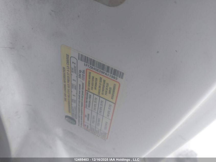 2009 Ford Ranger Fx4 Off-Road/Sport/Xl/Xlt VIN: 1FTZR45E29PA11983 Lot: 12485483X