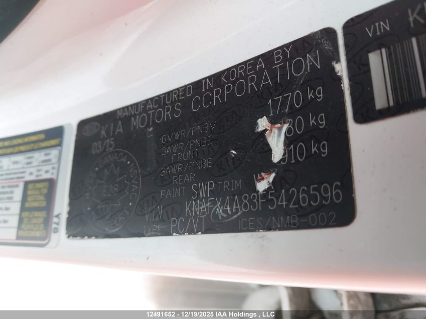 2015 Kia Forte 2.0L Ex VIN: KNAFX4A83F5426596 Lot: 12491652