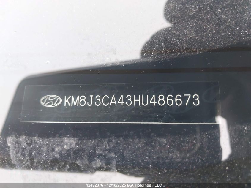 2017 Hyundai Tucson Limited/Sport And Eco/Se VIN: KM8J3CA43HU486673 Lot: 12492376