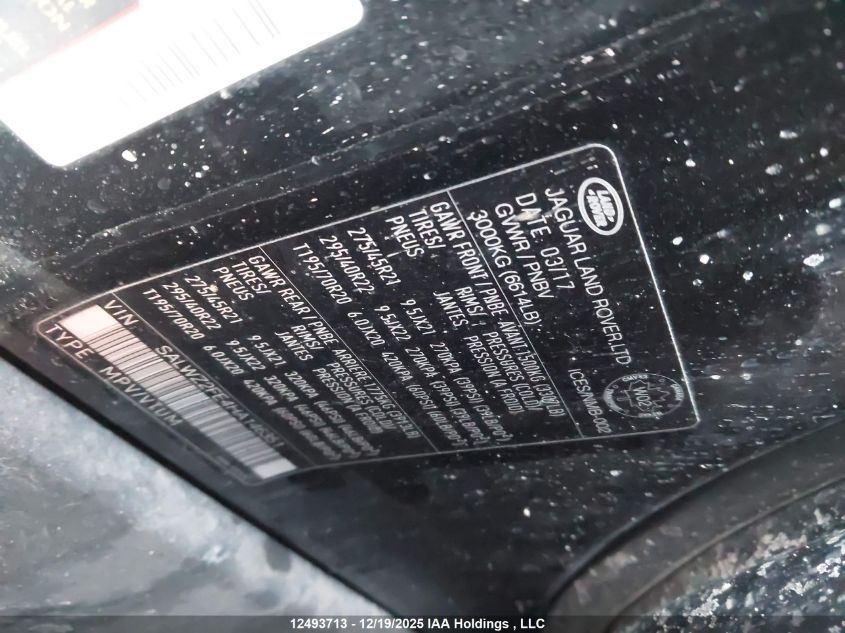 2017 Land Rover Range Rover Sport 5.0L V8 Supercharged Svr VIN: SALWZ2FE4HA146351 Lot: 12493713