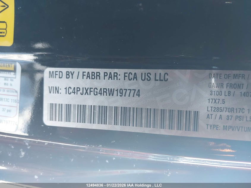 2024 Jeep Wrangler 4-Door Rubicon VIN: 1C4PJXFG4RW197774 Lot: 12494836