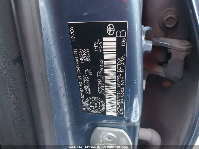 2007 Toyota Yaris VIN: JTDBT923571060162 Lot: 12487133X