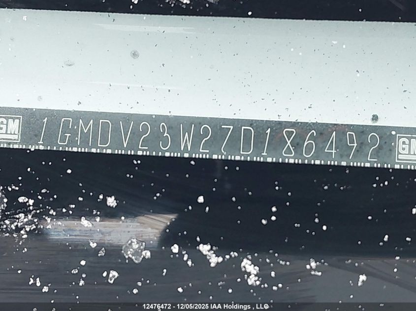 2007 Pontiac Montana Sv6 Fwd/Uplevel VIN: 1GMDV23W27D186492 Lot: 12476472X