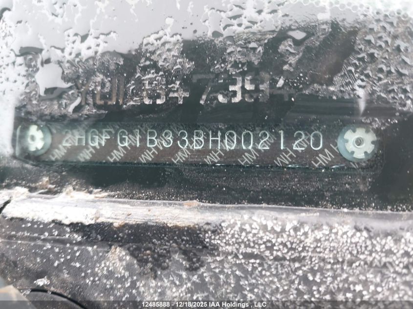 2011 Honda Civic Dx-G VIN: 2HGFG1B33BH002120 Lot: 12485888X