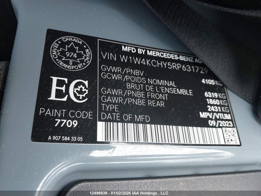 2024 Mercedes-Benz Sprinter 2500 High Roof 4-Cyl Diesel VIN: W1W4KCHY5RP631729 Lot: 12496939