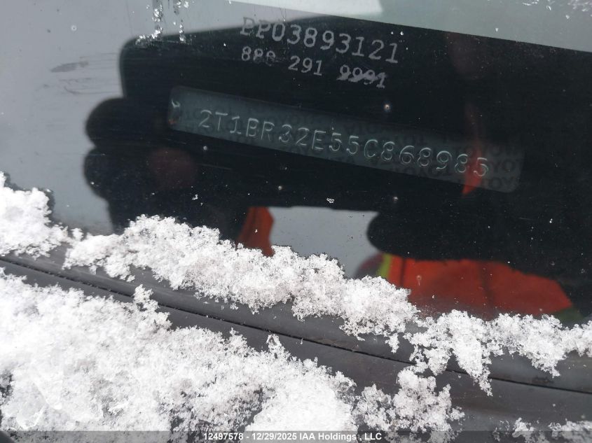 2005 Toyota Corolla Ce/Le/S VIN: 2T1BR32E55C868985 Lot: 12497578