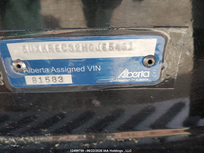 2017 BMW X5 xDrive50I VIN: 5UXKR6C32H0J85461 Lot: 12499759