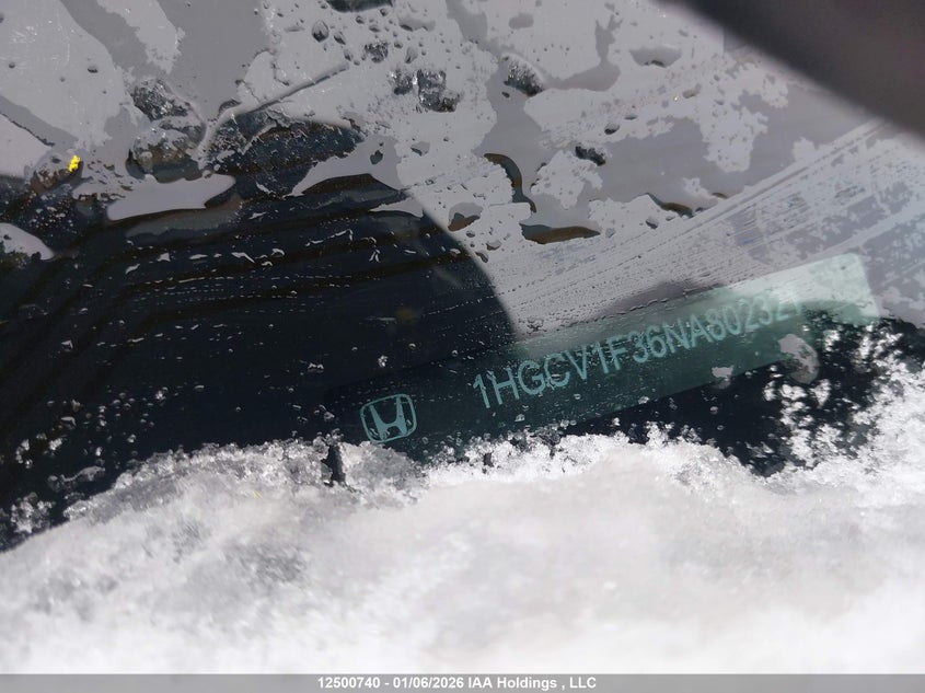 2022 Honda Accord VIN: 1HGCV1F36NA802321 Lot: 12500740