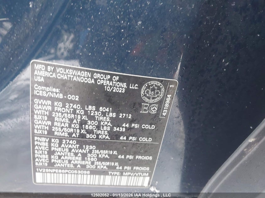 2023 Volkswagen Id.4 VIN: 1V29NPE86PC053096 Lot: 12502052