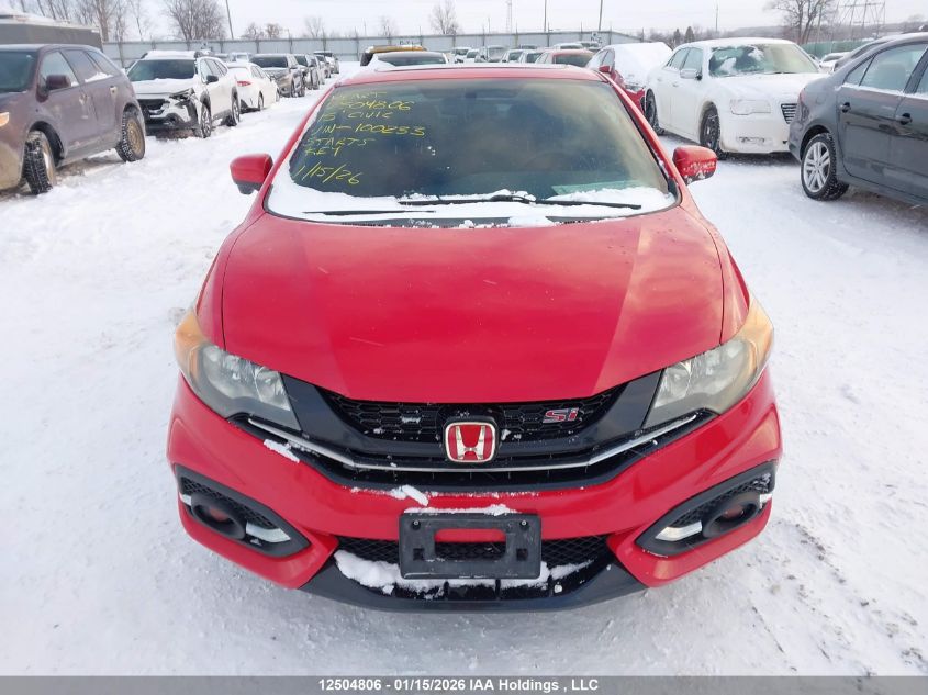 2015 Honda Civic Si Si VIN: 2HGFG4A5XFH100233 Lot: 12504806
