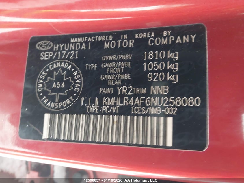 2022 Hyundai Elantra N Line VIN: KMHLR4AF6NU258080 Lot: 12506657