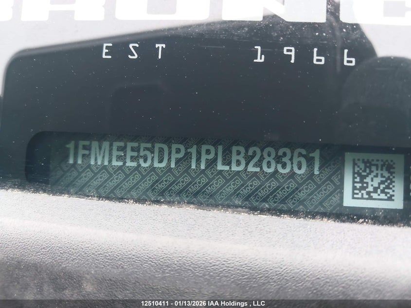 2023 Ford Bronco Wildtrak VIN: 1FMEE5DP1PLB28361 Lot: 12510411