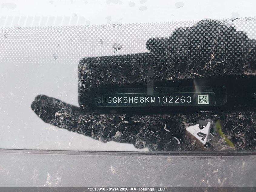 2019 Honda Fit Sport VIN: 3HGGK5H68KM102260 Lot: 12510910