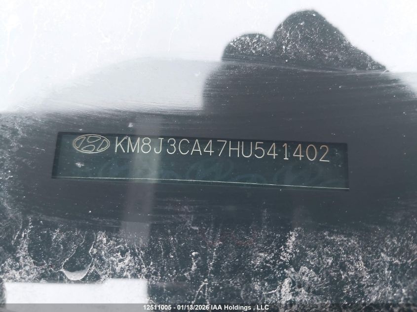 2017 Hyundai Tucson Limited/Sport And Eco/Se VIN: KM8J3CA47HU541402 Lot: 12511005