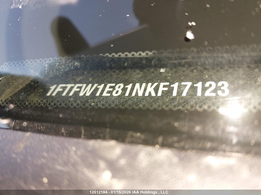 2022 Ford F150 Supercrew VIN: 1FTFW1E81NKF17123 Lot: 12512184