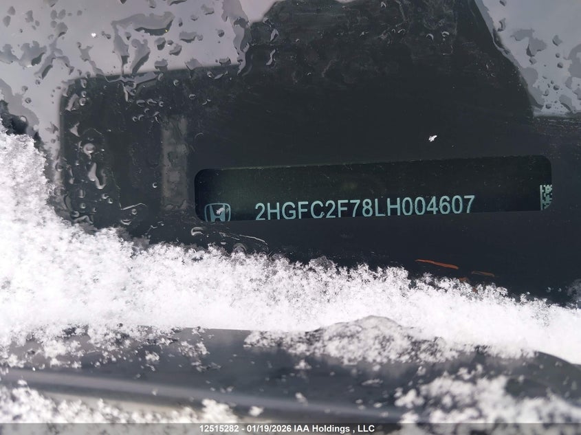 2020 Honda Civic VIN: 2HGFC2F78LH004607 Lot: 12515282