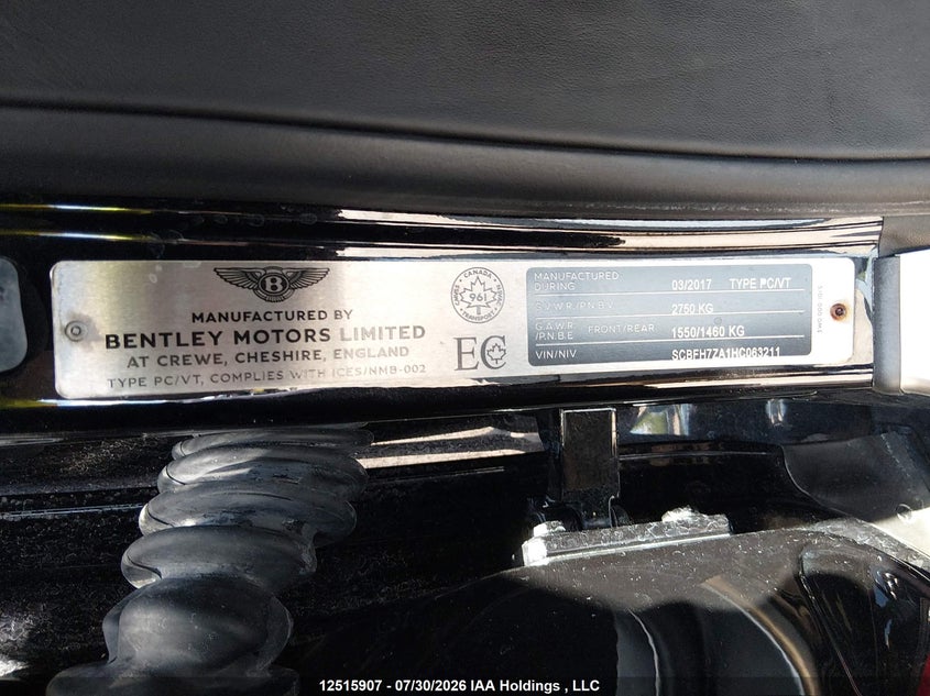2017 BENTLEY CONTINENTAL GT COUPE 4.0L V-8 DI, DOHC, VVT, TURBO, 521HP