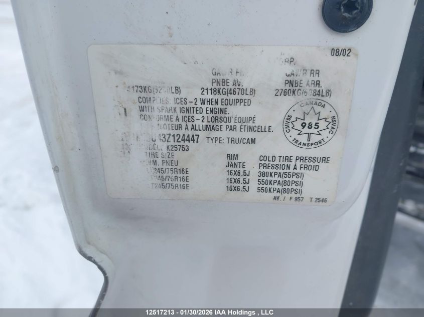 2003 GMC Sierra K2500 Heavy Duty VIN: 1GTHK29U43Z124447 Lot: 12517213