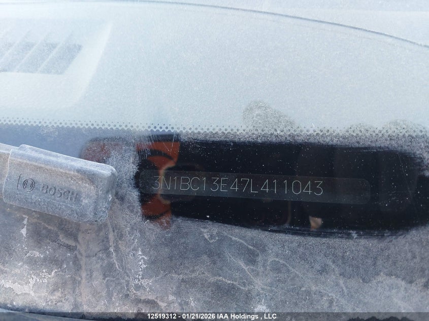 2007 Nissan Versa 1.8S VIN: 3N1BC13E47L411043 Lot: 12519312