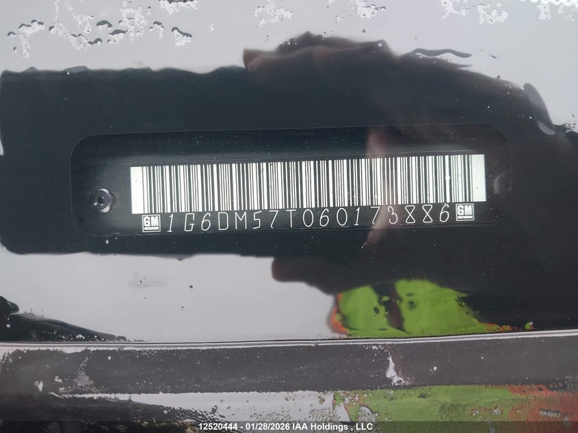 2006 Cadillac Cts VIN: 1G6DM57T060173886 Lot: 12520444