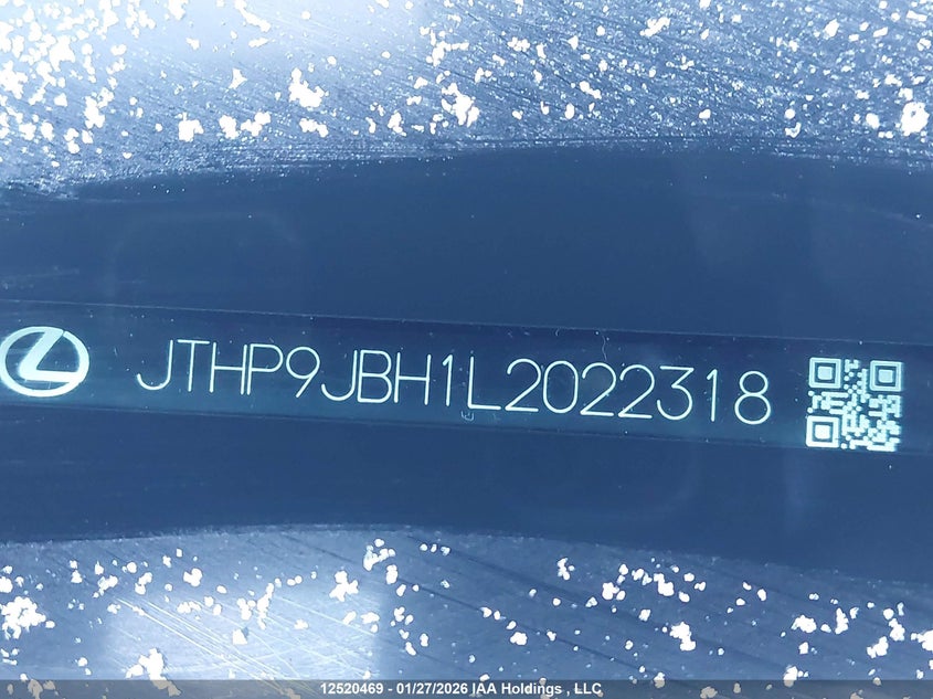 2020 Lexus Ux 250H VIN: JTHP9JBH1L2022318 Lot: 12520469