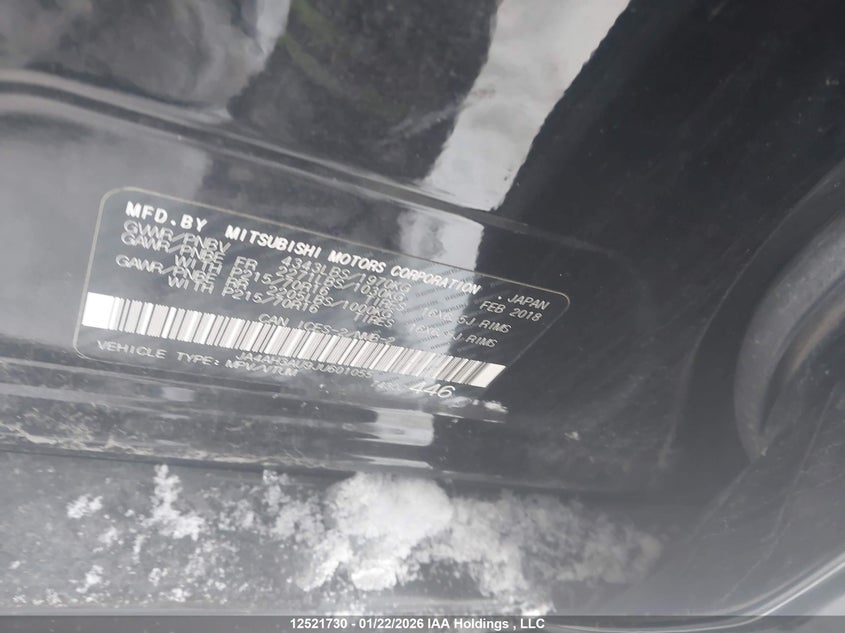 2018 Mitsubishi Rvr Es/Se VIN: JA4AH3AU9JU601055 Lot: 12521730